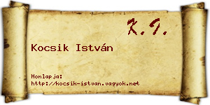 Kocsik István névjegykártya